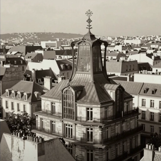 A basilica in art nouveau style, its facade merged with a 19th-century iron-and-glass station structure