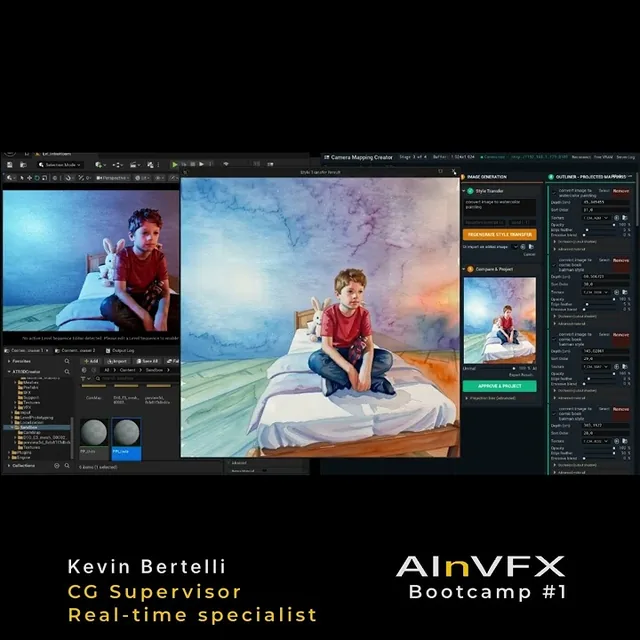 Watch the short: Unreal Engine meets ComfyUI: an asset generator with camera mapping and style transfer